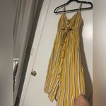 Mimi Chica Dress Yellow Striped button up dress lightweight Photo 3