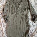 EXPRESS Super Cute and Light M  Army Green Dress 3/4 sleeve Photo 0