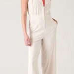 Athleta New 10T Brooklyn Utility Jumpsuit Abalone White Size Tall 10 Photo 0