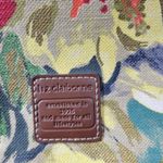 Liz Claiborne Satchel Bag Med Floral Cotton Faux Leather Embossed Alligator Photo 8