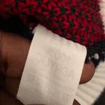 Vintage Funny Xmas Christmas festive Navy blue white red superhero santa claus ugly sweater Size L Photo 1