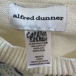 Alfred Dunner  Sweater M White Blue‎ Floral Embroidered Beaded Cottagecore Photo 5