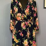Honey Punch  Navy Floral Women’s Dress Size Medium Photo 0
