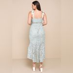 Lulus LULU’S Won Your Heart Sage Green Lace Tie-Strap High-Low Midi Dress Photo 6