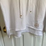Michael Kors  White Hooded Top with Gold Accents Photo 3