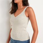 Old Navy cream ribbed knit sweater tank size 2X Photo 0