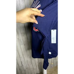 NWT‎ Touch Stadium Women's Medium Cleveland Guardians Navy Elbow Slit T Photo 2