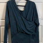 FP Beach Free People Beach Teal Faux Wrap Open Back Top large Photo 0