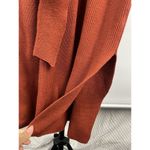 ZARA Rust Sienna Orange Ribbed Tie Front Knit V Neck Sweater Dress Size S Photo 5