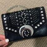 ZARA Black Snakeskin Silver Star and Horn Studded Purse with Chain Strap Photo 0