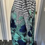 Anthropologie Eva Franco Houndstooth Floral Artsy Art to Wear Jacket Blue Size 2 Photo 6