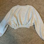 ZARA  Basic Crop Sweatshirt Grey Photo 3