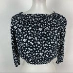 Brandy Melville 3/4 Sleeve Crop Top Off Shoulder Y2K Trendy Soft Girl Aesthetic Photo 1