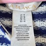 La Blanca  Blue White Striped Knit Hoodie Swimsuit Coverup Womens M Nautical Photo 5