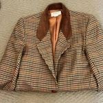 Talbots  Houndstooth Blazer Brown size 4P Photo 1