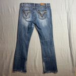 Vigoss  Collection Flare Jeans Size 11 (34" Waist) Embellished Pockets Frayed Hem Photo 5