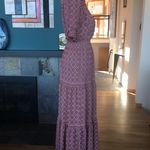 Max Studio Tiered Floral Full Length Dress In Pink Floral Print - Size Small Photo 5