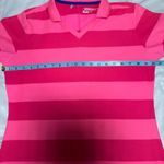 Nike  Golf Womens Pink Striped Short Sleeve Polo Shirt Dri-Fit Size Large Photo 6