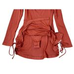 Oh Polly  AMRYN Long Sleeve A-Line Mini Dress in Brick Sexy Inner Bodysuit Sz 2 Photo 9
