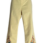Tribal sz 2 yellow audrey 70s mid‎ rise straight capri pants NWT Photo 0