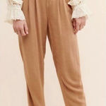 Free People  Faded Love Tan Linen Blend Trouser Pants Photo 0