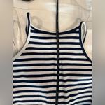 Bardot $69 NEW  Bodycon Nordstrom Knit Stripe Navy Midi Lace Up Dress XS Photo 6