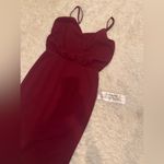 Dress the Population NWOT Alondra Blouson pencil skirt Dress Burgundy Sz M Photo 5