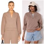 Varley  Davidson Sweatshirt Zip Pinebark Taupe Brown Size Small Photo 1