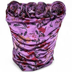 Anthropologie Floral Ruched Strapless Ruffle Top XS Lilac Pink NWT Photo 0