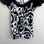 Soulmates Y2K‎  BLACK AND WHITE BABYDOLL SHEER SLEEVE TOP Photo 4