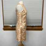 Foat Design NWT Cream Orange Metallic Linen Sleeveless Scalloped Hem Dress Size XS Photo 2