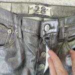 Free People Phoenix Skinny Jeans Silver Faux Leather Metallic Pants Women's 28 Photo 5