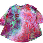 Women's Caleaas Top Petite XL Red Green Tie Photo 0