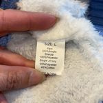 Women's Cardigan Sweater Knit Double Pocket Long Sleeve Hooded Cardigan Outwear Blue Size L Photo 6