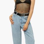 We Wore What NWT Mesh Cami Spaghetti Straps Tank Top Rhinestone Crystal Black sz M Photo 3