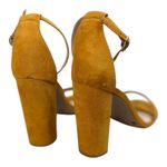 Lulus  Taylor Mustard Yellow Suede Ankle Strap Heels Size 8.5 Photo 5