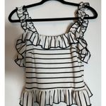 Saylor  White and Black Striped Crop Top Size Small Photo 3
