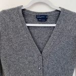 ZARA 100% Cashmere V-Neck Button Front Slim Fit Classic Cardigan Charcoal Gray Photo 3