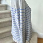 Lilly Pulitzer Calloway Grey & Light Blue Chenille Strip Ruffle Sleeve Sweater Photo 3