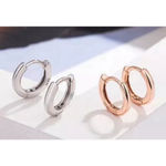 Boutique Unisex Hoop Earrings Rose Gold Plated‎ Silver Huggie Hoops, 9mm Photo 13