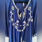 Raga Blue Beaded Meredith Coastal Beachy Bell Sleeve Blouse Size XS New W/ Tag Photo 4
