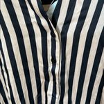 NWT weekend stories black and tan striped satin shirt dress Size L Photo 3