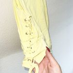 Forever 21  Light Yellow Cropped Knit Tie Side Ruched Tank Top Photo 3
