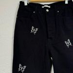 PacSun  Black Silver Butterfly Studded Ultra High Rise Slim Jeans Womens 27 Mom Photo 1