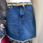 EXPRESS Vtg Leather Chain Swag Belt Tan Preppygrunge Y2K Vintage Photo 0