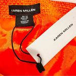 Karen Millen Boucle Feather Hem Pencil Dress Womens 8 Orange Glam Party Feminine Photo 8