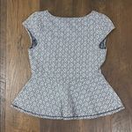 Anthropologie  Postmark Black/White Ikat Peplum Top Photo 3