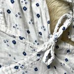 XiRENA Reece Wrap Dress White & Blue Crinkle Gauze long sleeve Size L Photo 7