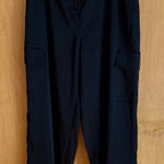 Babaton  Black Satin Cargo Pants High Rise Wide Leg Size 10 Photo 0