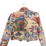 Rhonda Stark Jacket Blazer Southwest Tapestry Cropped Boho Tan Blue Size Medium Brown Photo 13